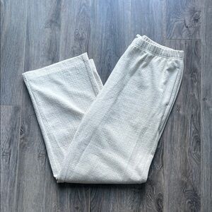 Oak + Fort Cream Linen Style Flare Pants